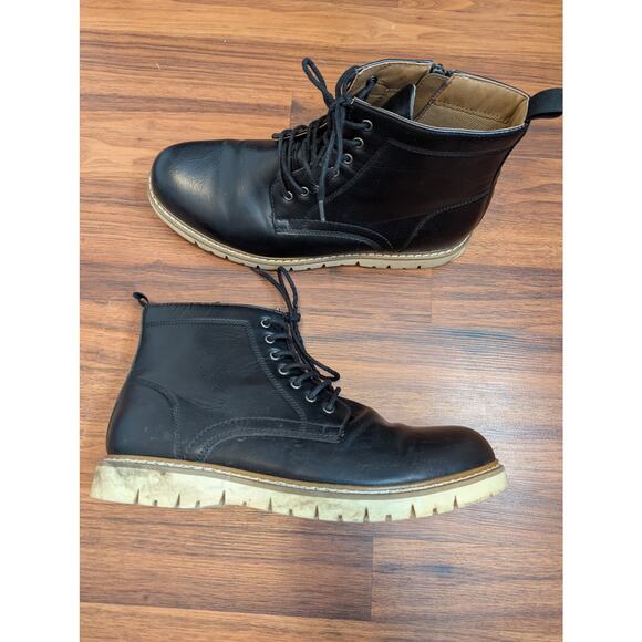 Steve Madden Mens Lace Up Combat Boots Size 12 Black Minimalist Grunge main image 7